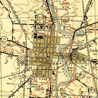 United States Geological Survey Delaware, OH (1944, 62500-Scale) digital map