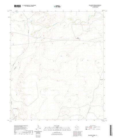 United States Geological Survey Delaware Spring, TX (2022, 24000-Scale) digital map