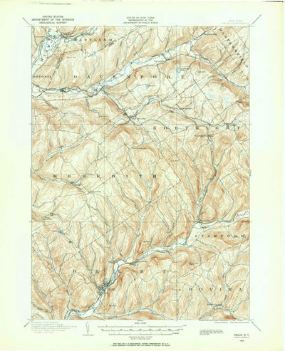 United States Geological Survey Delhi, NY (1909, 62500-Scale) digital map