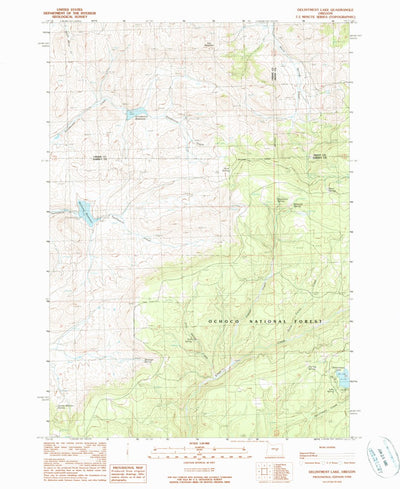 United States Geological Survey Delintment Lake, OR (1990, 24000-Scale) digital map