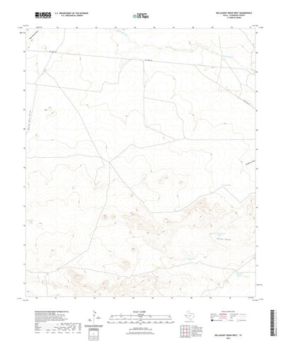 United States Geological Survey Dellahunt Draw West, TX (2022, 24000-Scale) digital map