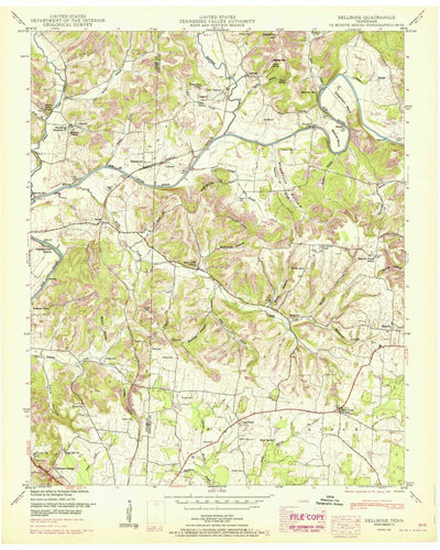 United States Geological Survey Dellrose, TN (1951, 24000-Scale) digital map