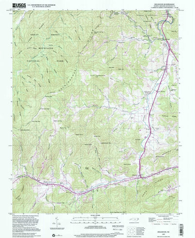 United States Geological Survey Dellwood, NC (1997, 24000-Scale) digital map