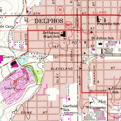 United States Geological Survey Delphos, OH (1960, 24000-Scale) digital map