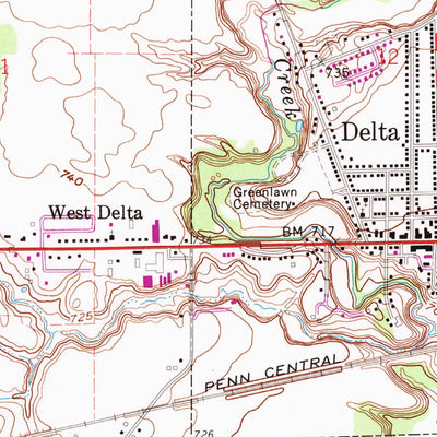 United States Geological Survey Delta, OH (1960, 24000-Scale) digital map