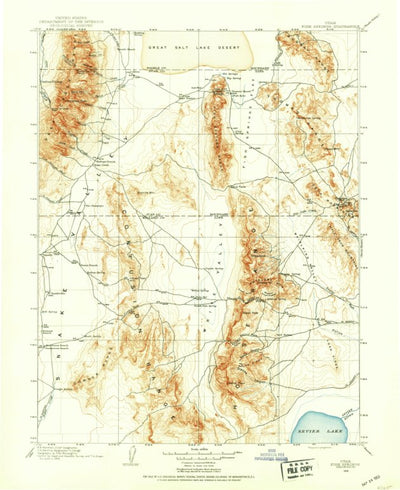United States Geological Survey Delta W, UT (1908, 250000-Scale) digital map