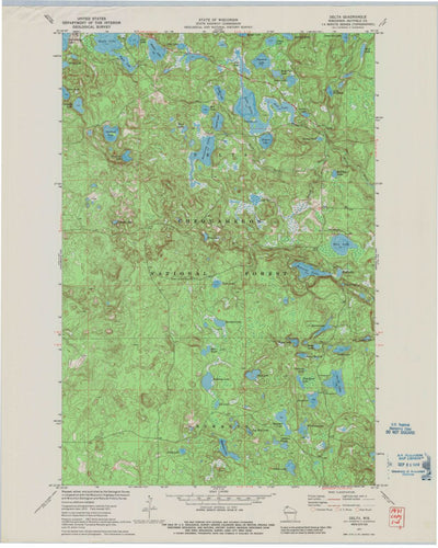 United States Geological Survey Delta, WI (1971, 24000-Scale) digital map