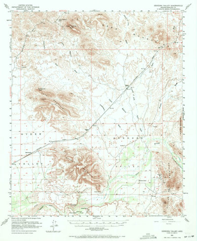 United States Geological Survey Dendora Valley, AZ (1951, 62500-Scale) digital map