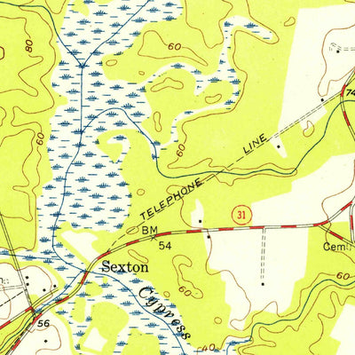 United States Geological Survey Dendron, VA (1954, 24000-Scale) digital map