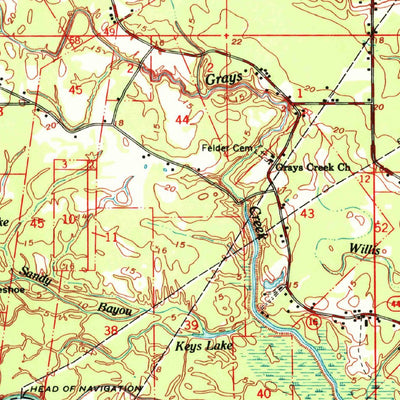 United States Geological Survey Denham Springs, LA (1963, 62500-Scale) digital map