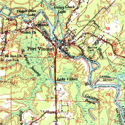 United States Geological Survey Denham Springs, LA (1963, 62500-Scale) digital map