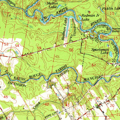 United States Geological Survey Denham Springs, LA (1965, 62500-Scale) digital map