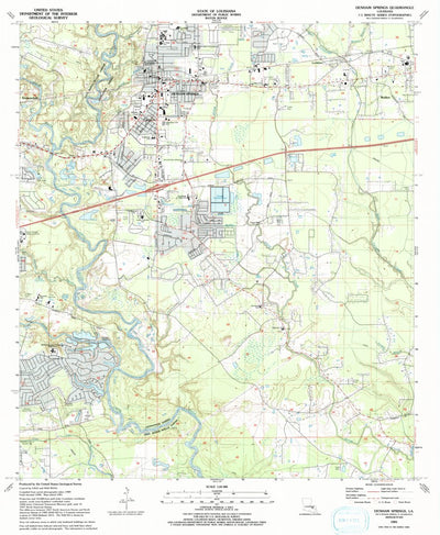 United States Geological Survey Denham Springs, LA (1991, 24000-Scale) digital map