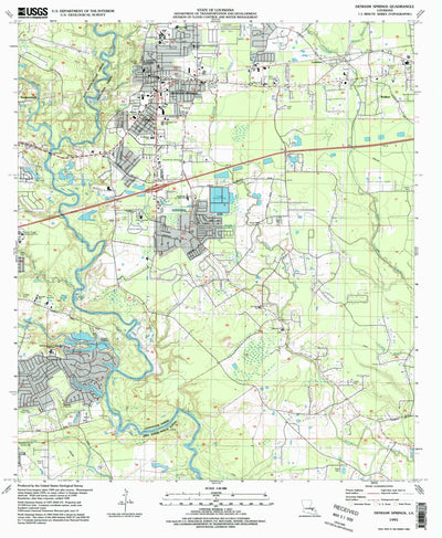 United States Geological Survey Denham Springs, LA (1995, 24000-Scale) digital map