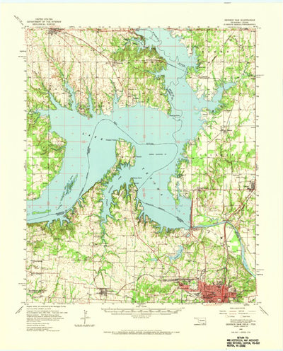 United States Geological Survey Denison Dam, TX-OK (1958, 62500-Scale) digital map