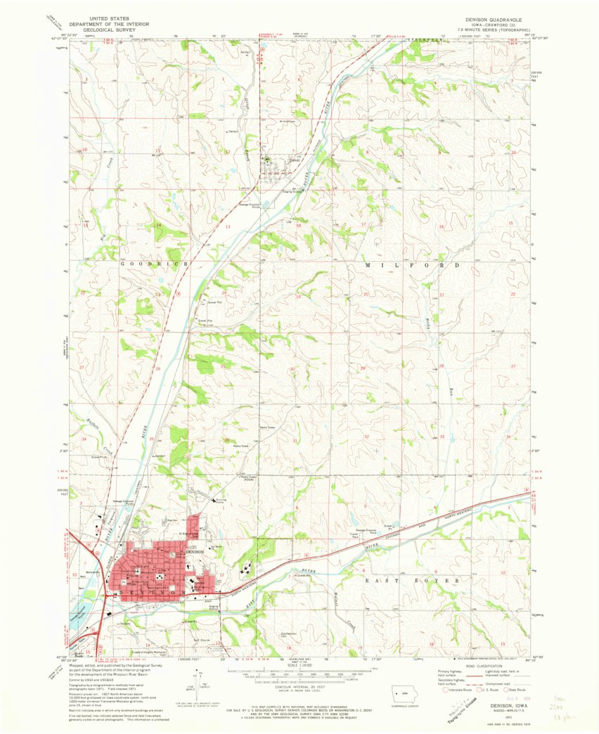 Denison, IA (1971, 24000-Scale) Map by United States Geological Survey ...