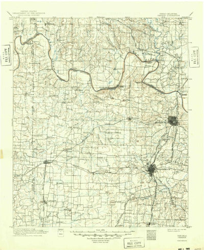 United States Geological Survey Denison, TX-OK (1901, 125000-Scale) digital map