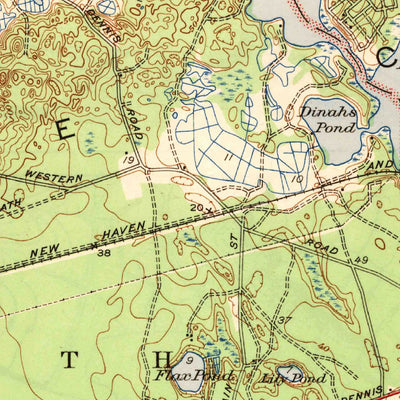 United States Geological Survey Dennis, MA (1943, 31680-Scale) digital map