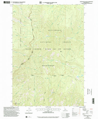 United States Geological Survey Dennis Mountain, ID (1998, 24000-Scale) digital map
