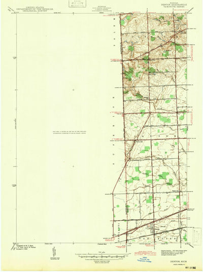 United States Geological Survey Denton, MI (1942, 24000-Scale) digital map