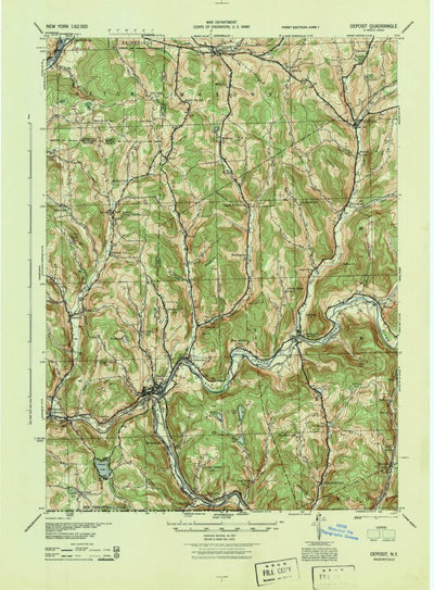 United States Geological Survey Deposit, NY (1944, 62500-Scale) digital map