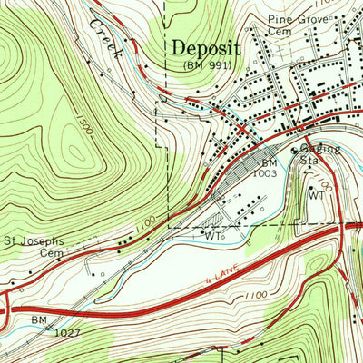 United States Geological Survey Deposit, NY (1965, 24000-Scale) digital map