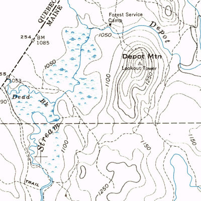 United States Geological Survey Depot Lake, ME (1955, 62500-Scale) digital map