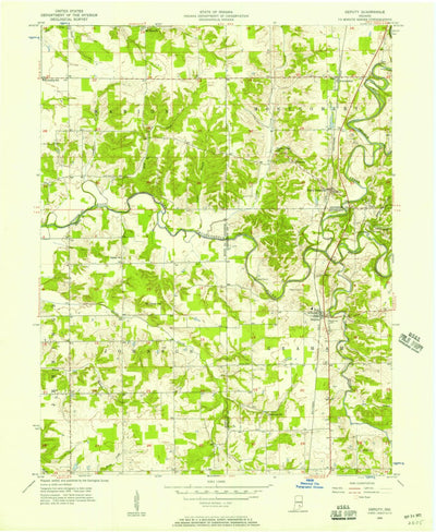 United States Geological Survey Deputy, IN (1956, 24000-Scale) digital map