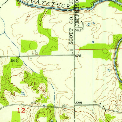 United States Geological Survey Deputy, IN (1956, 24000-Scale) digital map