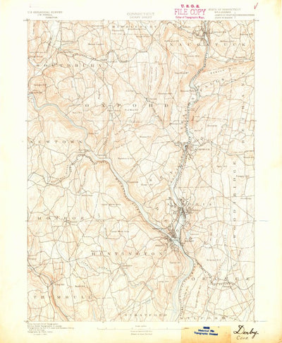 United States Geological Survey Derby, CT (1889, 62500-Scale) digital map