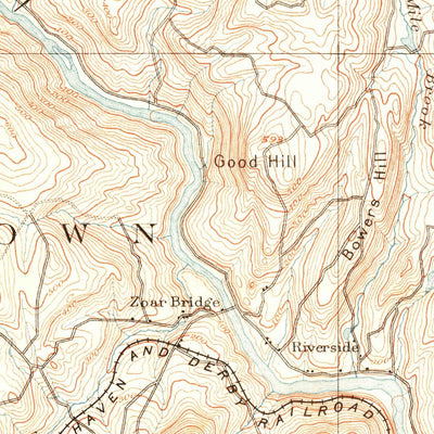 United States Geological Survey Derby, CT (1889, 62500-Scale) digital map