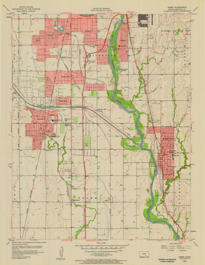 United States Geological Survey Derby, KS (1956, 24000-Scale) digital map