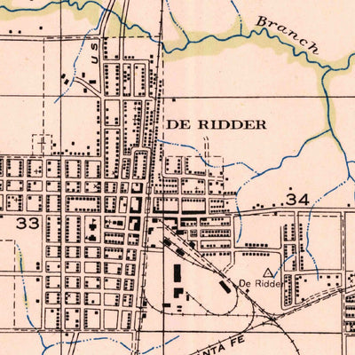 United States Geological Survey Deridder, LA (1947, 31680-Scale) digital map