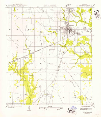 United States Geological Survey Deridder, LA (1954, 31680-Scale) digital map