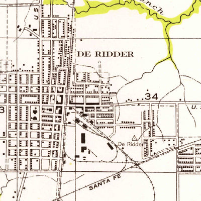 United States Geological Survey Deridder, LA (1954, 31680-Scale) digital map