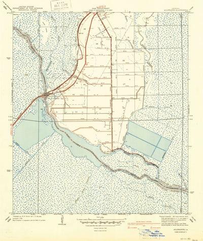 United States Geological Survey Des Allemands, LA (1940, 31680-Scale) digital map