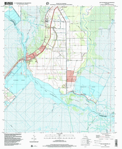 United States Geological Survey Des Allemands, LA (1998, 24000-Scale) digital map