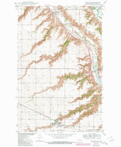 United States Geological Survey Des Lacs, ND (1950, 24000-Scale) digital map