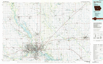 United States Geological Survey Des Moines, IA (1984, 100000-Scale) digital map