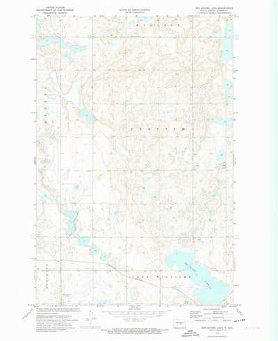 United States Geological Survey Des Moines Lake, ND (1972, 24000-Scale) digital map