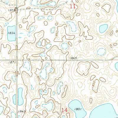 United States Geological Survey Des Moines Lake, ND (1972, 24000-Scale) digital map