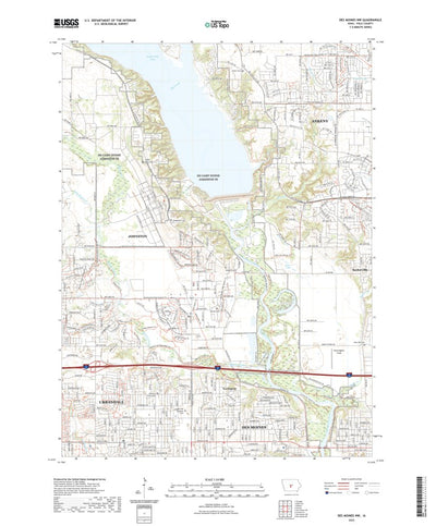 United States Geological Survey Des Moines NW, IA (2022, 24000-Scale) digital map