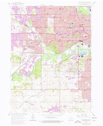 United States Geological Survey Des Moines SW, IA (1956, 24000-Scale) digital map