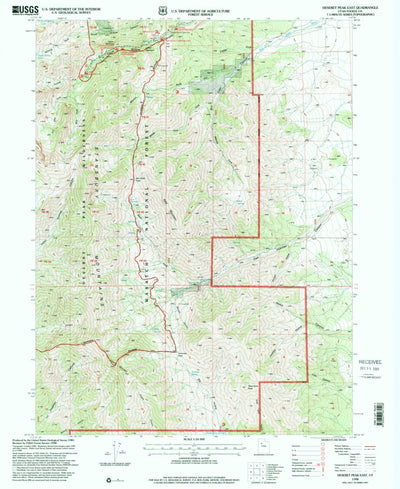 United States Geological Survey Deseret Peak East, UT (1998, 24000-Scale) digital map