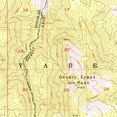 United States Geological Survey Desert Creek Peak, NV-CA (1956, 62500-Scale) digital map