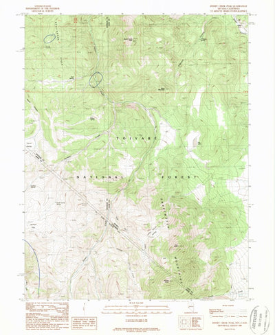 United States Geological Survey Desert Creek Peak, NV-CA (1988, 24000-Scale) digital map