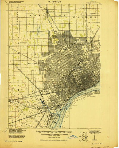 United States Geological Survey Detroit, MI (1924, 62500-Scale) digital map