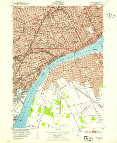 United States Geological Survey Detroit, MI (1952, 24000-Scale) digital map