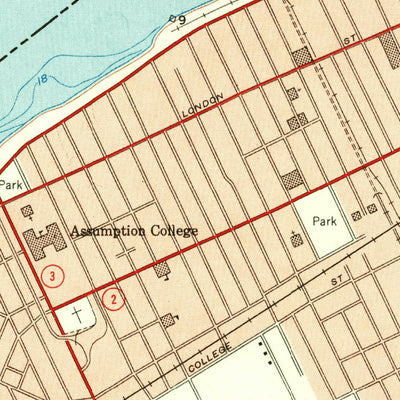 United States Geological Survey Detroit, MI (1952, 24000-Scale) digital map