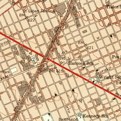 United States Geological Survey Detroit, MI (1952, 24000-Scale) digital map